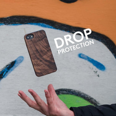 Real Walnut iPhone SE 2020 Wood Phone Case with Eco-Friendly Shell - Also fits iPhone 8, Phone 7, iPhone 6 - Loam & Lore
